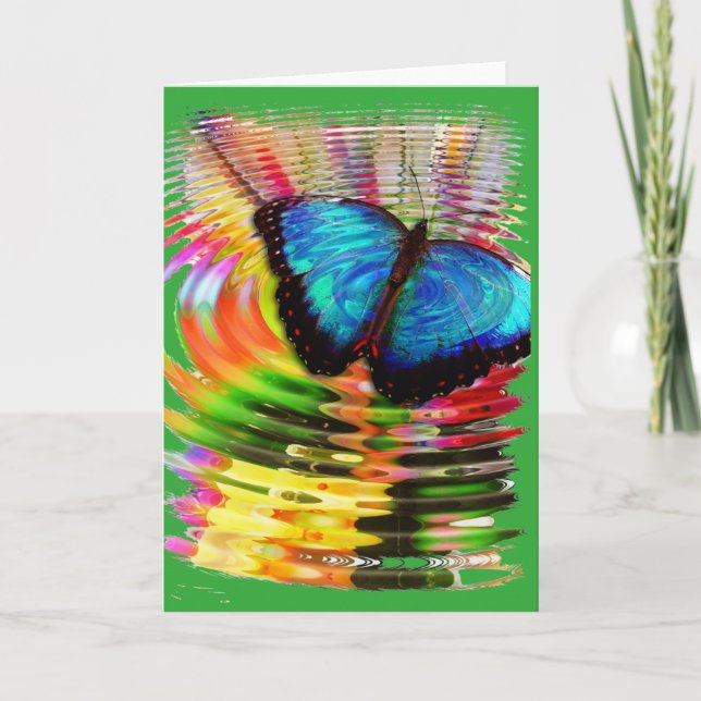 Butterfly Blue - eine Karte, die nicht umarmt wird Karte (Vorderseite)