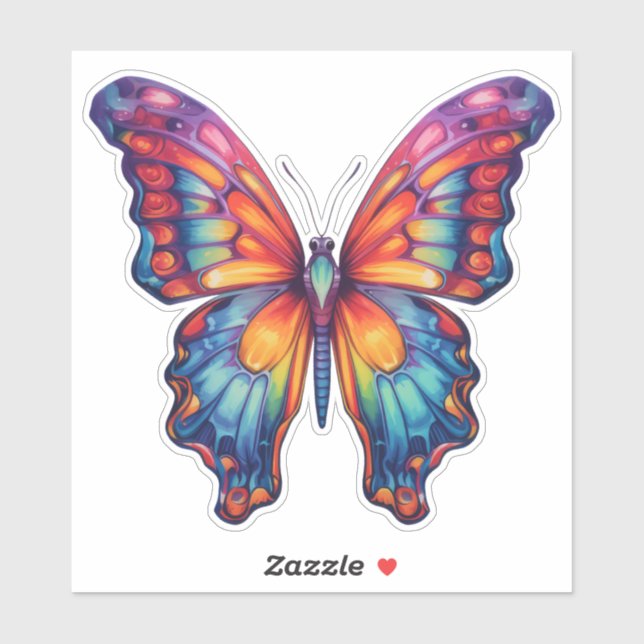 Butterfly Blue Orange Wings Aufkleber (Blatt)