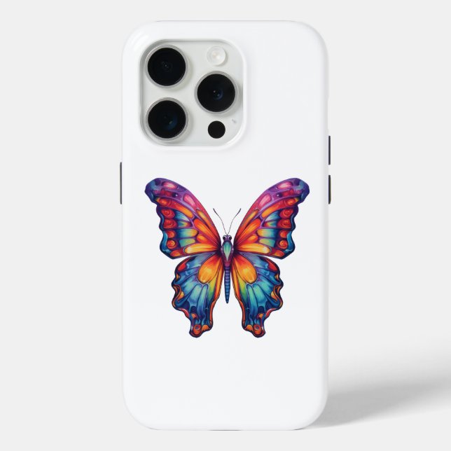 Butterfly Blue Orange Wings Case-Mate iPhone Hülle (Rückseite)