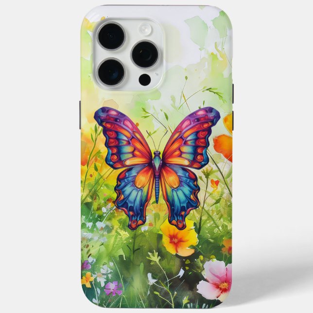 Butterfly Blue Orange Wings Case-Mate iPhone Hülle (Rückseite)
