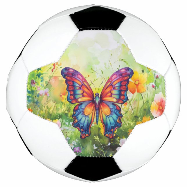 Butterfly Blue Orange Wings Fußball (Vorderseite)