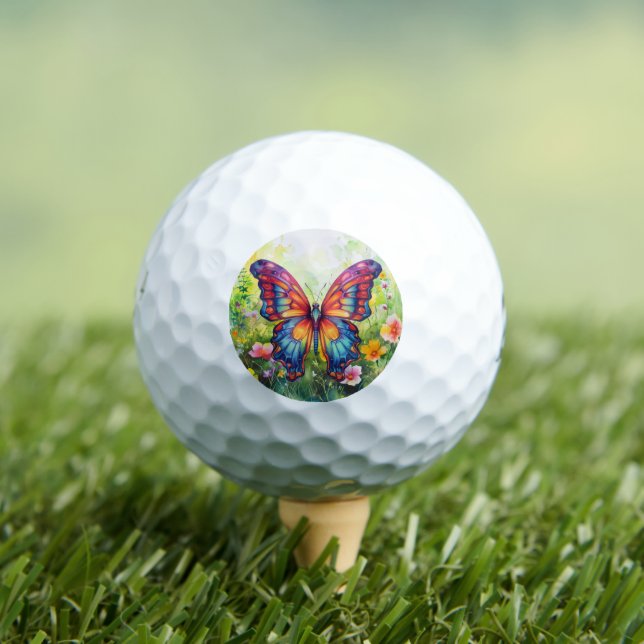 Butterfly Blue Orange Wings Golfball (Insitu T-Shirt)