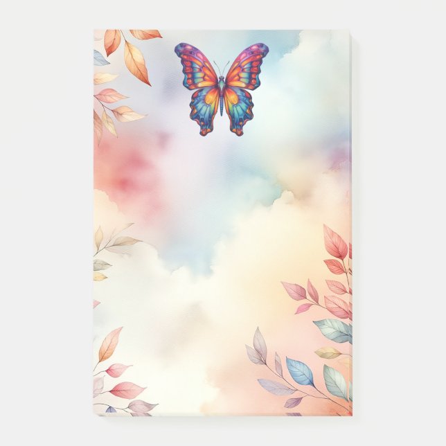 Butterfly Blue Orange Wings Post-it Klebezettel (Vorderseite)