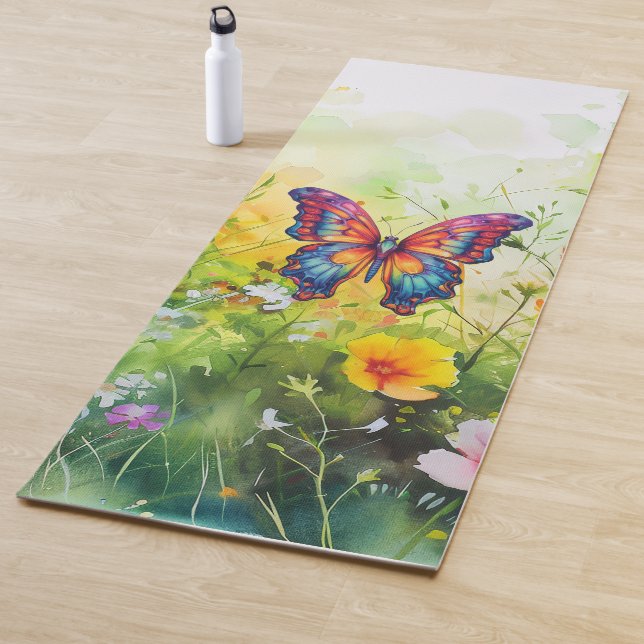Butterfly Blue Orange Wings Yogamatte (Beispiel)