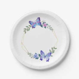 Butterfly Blue Watercolor Butterflies Hochzeit Pappteller