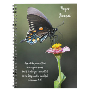 Butterfly Blume Bible Verse Gebet Journal Notizblock