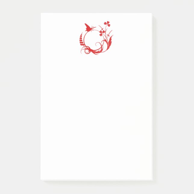 Butterfly-Blume Rundschreiben Post-it Klebezettel (Vorderseite)