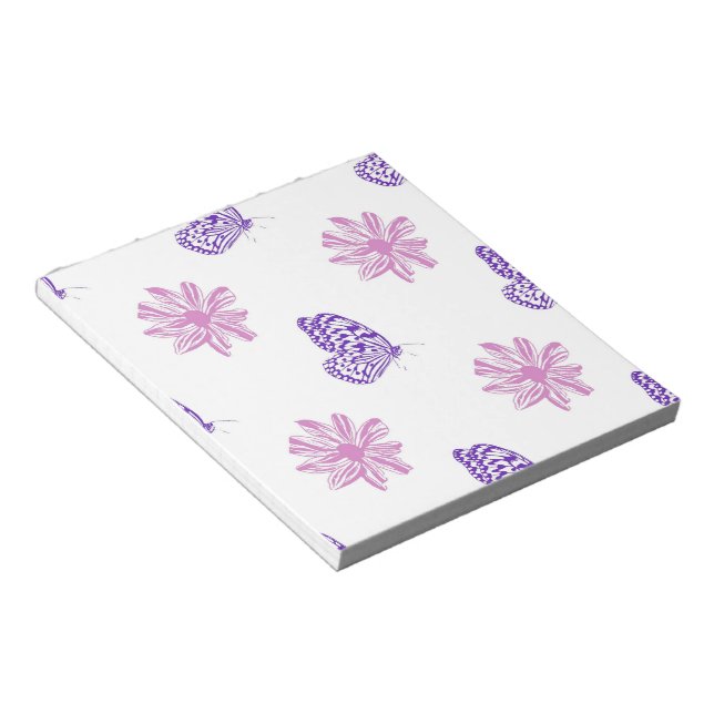 Butterfly & Blumen Notepad Notizblock (angewinkelt)