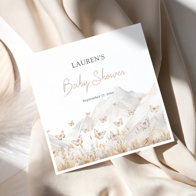 Butterfly Boho Wildblume Babydusche Serviette (Von Creator hochgeladen)