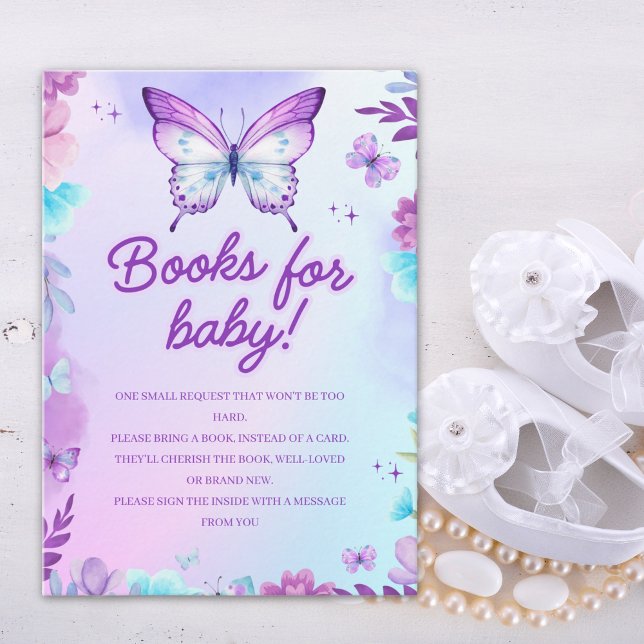 Butterfly Books for Baby Card | Floral Pink Flower Begleitkarte (Von Creator hochgeladen)