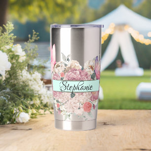 Butterfly Botanicals Personalisiert Elegante Blume Thermobecher