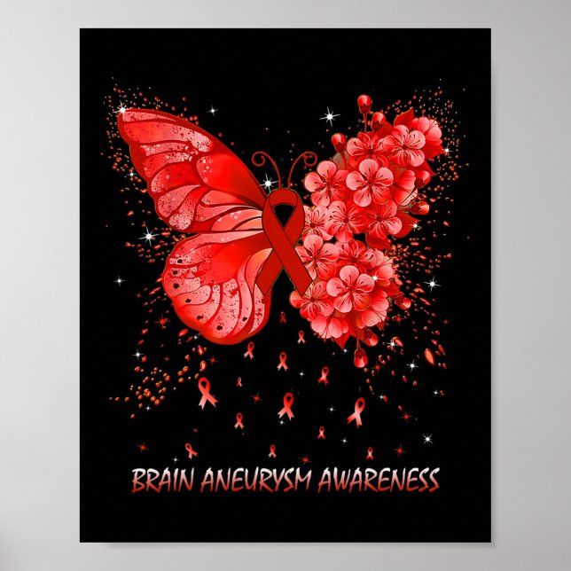 Butterfly-Brain Aneurysm-Awareness-Band Poster (Vorne)