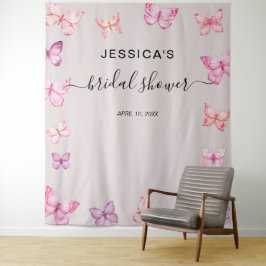 Butterfly Brautparty Background Foto Stand Wandteppich