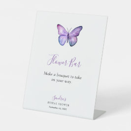 Butterfly Brautparty Blume Bar Bouquet Sockelschild