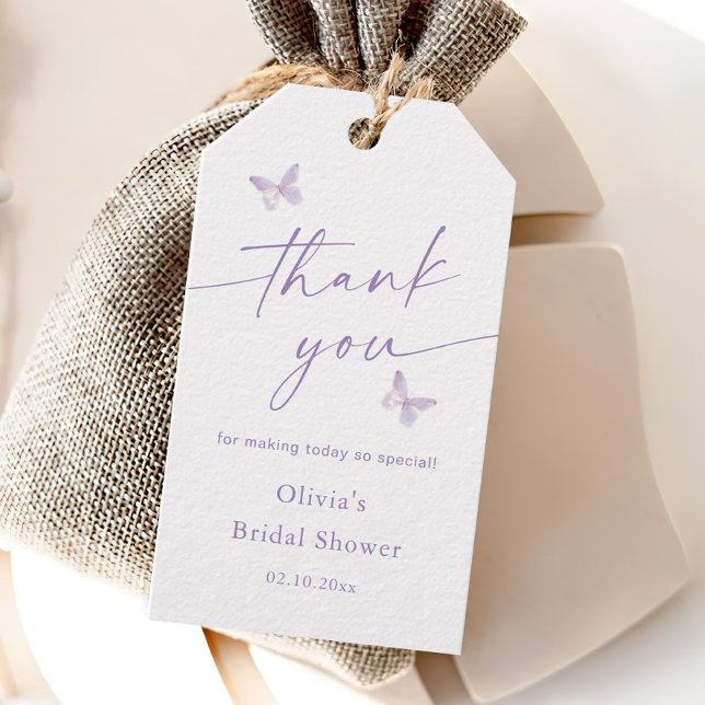 Butterfly Brautparty Danke, dass Sie dafür sind Geschenkanhänger (Von Creator hochgeladen)