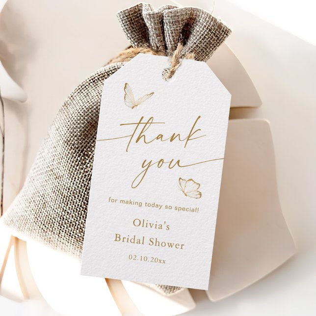 Butterfly Brautparty Danke, dass Sie dafür sind Geschenkanhänger (Von Creator hochgeladen)