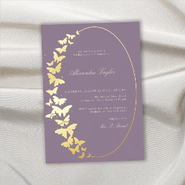 Butterfly Brautparty Lavender Elegante Boho Gold Folieneinladung