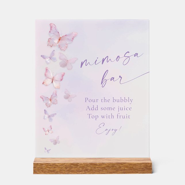 Butterfly Brautparty Mimosa Bar Acrylschild (Von Creator hochgeladen)