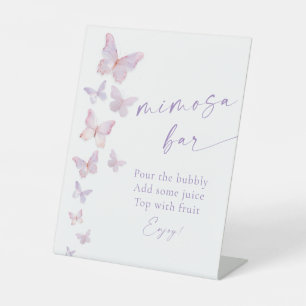 Butterfly Brautparty Mimosa Bar Sockelschild