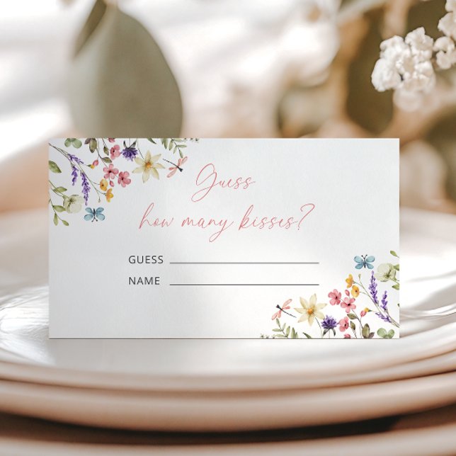 Butterfly Brautparty Ratet wie viele Küsse Spiel Begleitkarte (Von Creator hochgeladen)