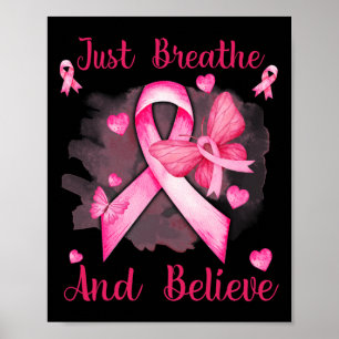 Butterfly Breathe und Glaube an Brustkrebs Poster