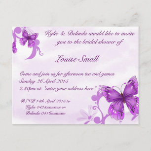 Butterfly Bridal Dusche Einladungen