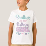 Butterfly Brother of the Birthday Girl T-Shirt<br><div class="desc">Feiern Sie Geburtstag mit diesem besonderen T - Shirt,  personalisiertes Design</div>