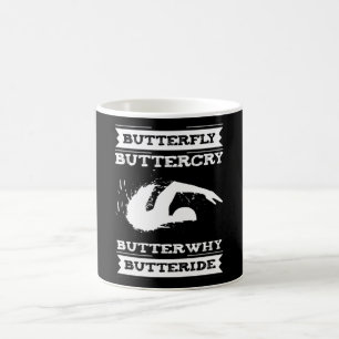 Butterfly Buttercry Butterwhy - Swimmer Design Kaffeetasse