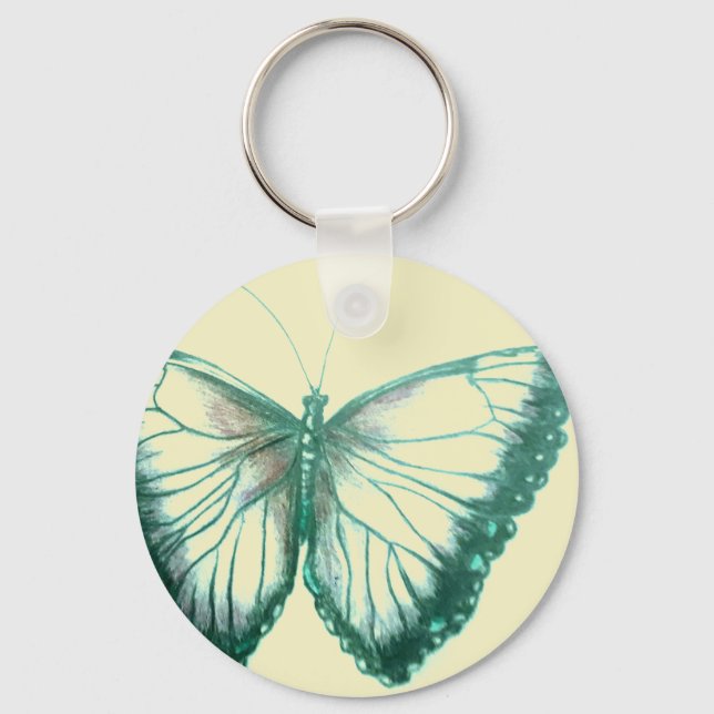 Butterfly Button-Schlüsselanhänger Schlüsselanhänger (Vorderseite)