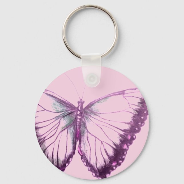 Butterfly Button-Schlüsselanhänger Schlüsselanhänger (Vorderseite)