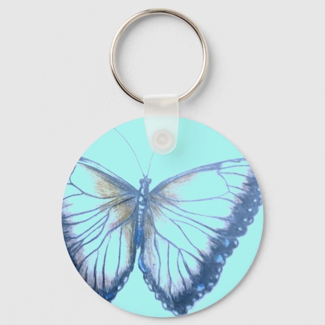 Butterfly Button-Schlüsselanhänger Schlüsselanhänger (Vorderseite)