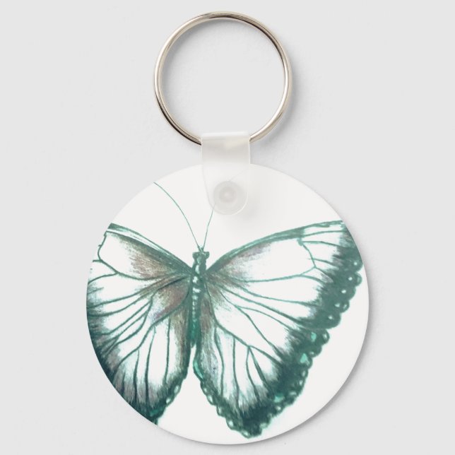 Butterfly Button-Schlüsselanhänger Schlüsselanhänger (Vorderseite)