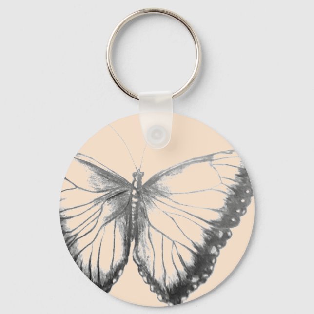 Butterfly Button-Schlüsselanhänger Schlüsselanhänger (Vorderseite)