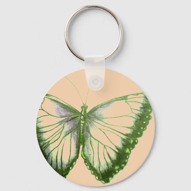 Butterfly Button-Schlüsselanhänger Schlüsselanhänger (Vorderseite)