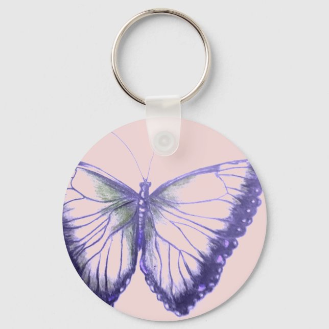 Butterfly Button-Schlüsselanhänger Schlüsselanhänger (Vorderseite)