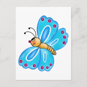 Butterfly-Cartoon Postkarte