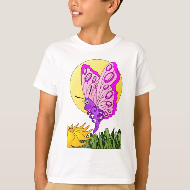 Butterfly-Cartoon T-Shirt (Vorderseite)