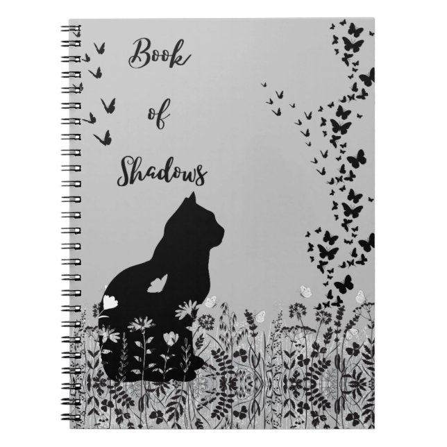 Butterfly Cat Book of Shadows Spiral Notebook Notizblock (Vorderseite)