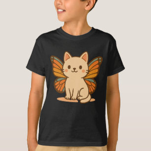 Butterfly Cat - Niedliche Pastel Kawaii Tier T-Shirt