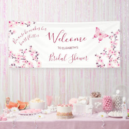 Butterfly Cherry Blossom Brautparty Willkommen Banner