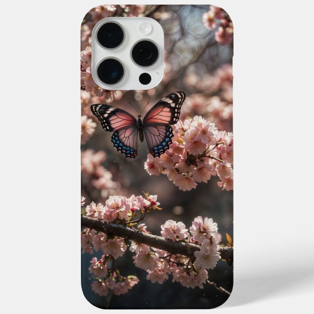 Butterfly Cherry Blossom Floral iPhone Fälle Case-Mate iPhone Hülle (Rückseite)