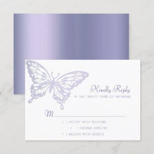 Butterfly Chic   Lila Violett aus Dusty Lavender RSVP Karte