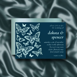 Butterfly Chic Wedding | Minze grün und Aquamarin Einladung