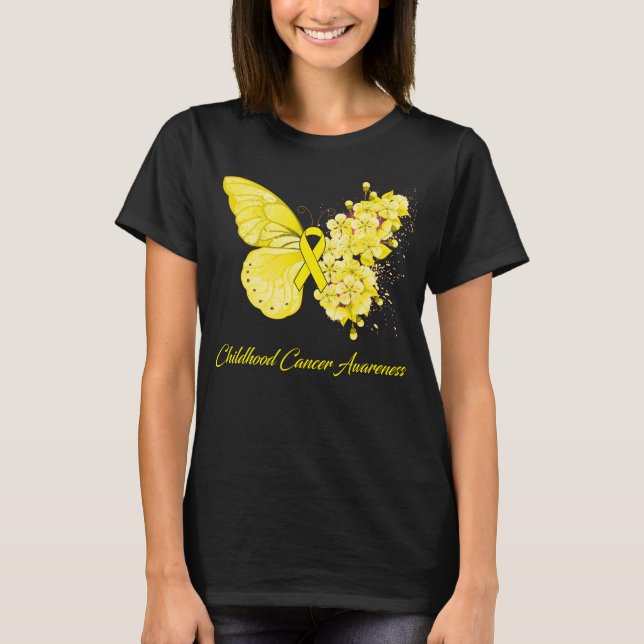 Butterfly Childhood Cancer Awareness T-Shirt (Vorderseite)