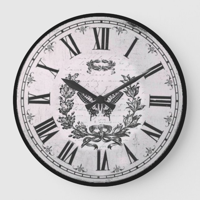 Butterfly Classic Retro Große Wanduhr (Vorderseite)