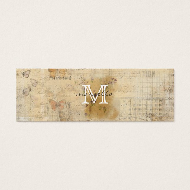 Butterfly Collage BAckground Monogram (Vorderseite)