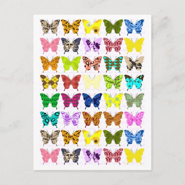 Butterfly Collage Postkarte (Vorderseite)