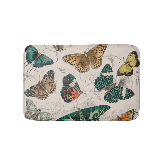 Butterfly Collection Antike Schmetterlinge Badematte (Vorderseite)