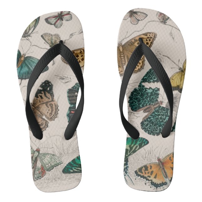Butterfly Collection Antike Schmetterlinge Flip Flops (Fußbett)