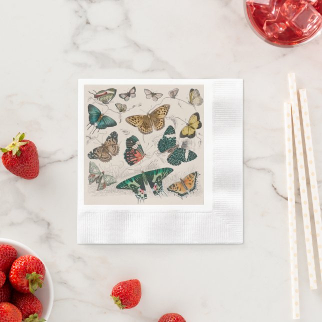Butterfly Collection Antike Schmetterlinge Serviette (Beispiel)